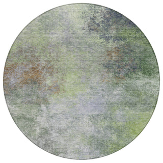 Piper Looms Chantille Abstract ACN1999 Fern Machine Washable Area Rug Round Main Image
