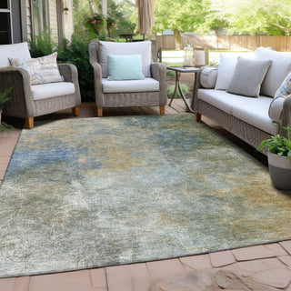 Piper Looms Chantille Abstract ACN1999 Khaki Machine Washable Area Rug Outdoor Lifestyle Image Feature
