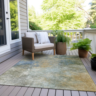 Piper Looms Chantille Abstract ACN1999 Khaki Machine Washable Area Rug Outdoor Lifestyle Image Feature