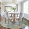 Piper Looms Chantille Abstract ACN1999 Khaki Machine Washable Area Rug Round Lifestyle Image Feature