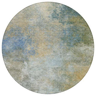 Piper Looms Chantille Abstract ACN1999 Khaki Machine Washable Area Rug Round Main Image