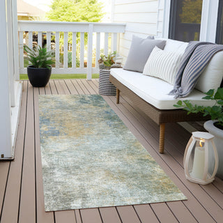 Piper Looms Chantille Abstract ACN1999 Khaki Machine Washable Area Rug Runner Outdoor Lifestyle Image Feature