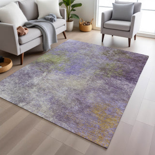 Piper Looms Chantille Abstract ACN1999 Purple Machine Washable Area Rug Lifestyle Image Feature