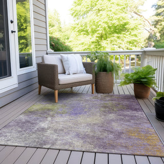 Piper Looms Chantille Abstract ACN1999 Purple Machine Washable Area Rug Outdoor Lifestyle Image Feature