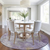 Piper Looms Chantille Abstract ACN1999 Purple Machine Washable Area Rug Round Lifestyle Image Feature