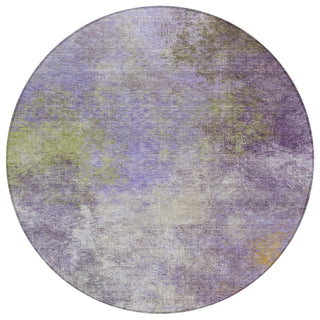 Piper Looms Chantille Abstract ACN1999 Purple Machine Washable Area Rug Round Main Image