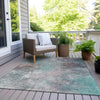 Piper Looms Chantille Abstract ACN1999 Teal Machine Washable Area Rug Outdoor Lifestyle Image Feature