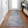 Piper Looms Chantille Abstract ACN1999 Teal Machine Washable Area Rug Runner Lifestyle Image Feature