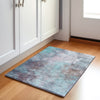 Piper Looms Chantille Abstract ACN1999 Teal Machine Washable Area Rug Scatter Lifestyle Image Feature