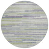 Piper Looms Chantille Stripes ACN2000 Aloe Machine Washable Area Rug Round Main Image