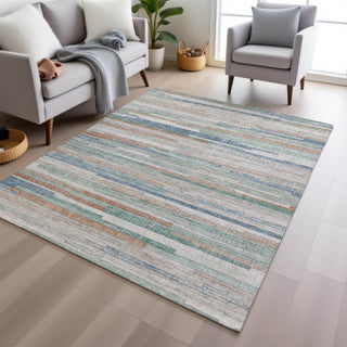 Piper Looms Chantille Stripes ACN2000 Linen Machine Washable Area Rug Lifestyle Image Feature