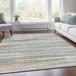 Piper Looms Chantille Stripes ACN2000 Linen Machine Washable Area Rug Lifestyle Image Feature