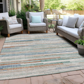 Piper Looms Chantille Stripes ACN2000 Linen Machine Washable Area Rug Outdoor Lifestyle Image Feature