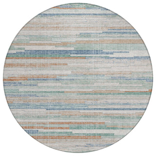 Piper Looms Chantille Stripes ACN2000 Linen Machine Washable Area Rug Round Main Image