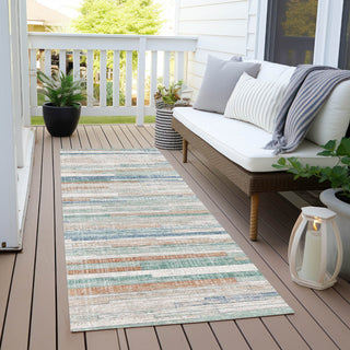 Piper Looms Chantille Stripes ACN2000 Linen Machine Washable Area Rug Runner Outdoor Lifestyle Image Feature