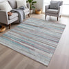 Piper Looms Chantille Stripes ACN2000 Teal Machine Washable Area Rug Lifestyle Image Feature