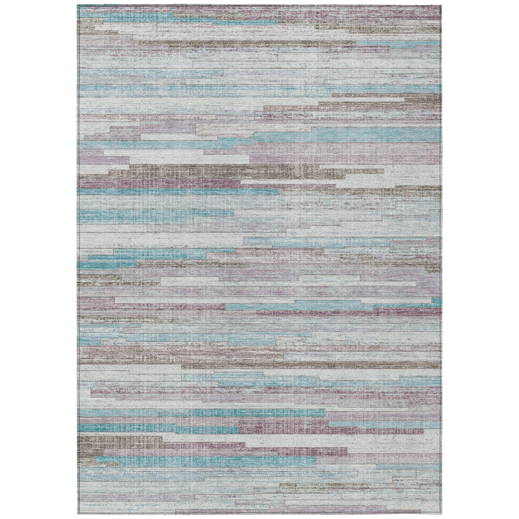 Piper Looms Chantille Stripes ACN2000 Teal Machine Washable Area Rug main image