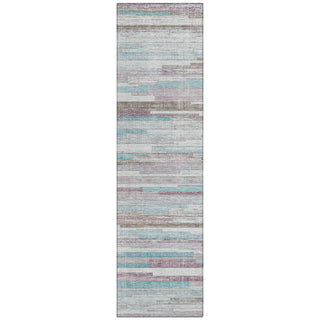 Piper Looms Chantille Stripes ACN2000 Teal Machine Washable Area Rug Runner Main Image