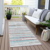 Piper Looms Chantille Stripes ACN2000 Teal Machine Washable Area Rug Runner Outdoor Lifestyle Image Feature
