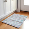 Piper Looms Chantille Stripes ACN2000 Teal Machine Washable Area Rug Scatter Lifestyle Image Feature