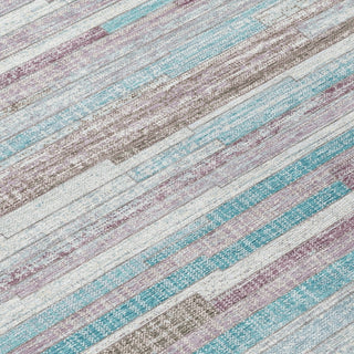 Piper Looms Chantille Stripes ACN2000 Teal Machine Washable Area Rug Swatch Image