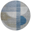 Piper Looms Chantille Geometric ACN2001 Denim Machine Washable Area Rug Round Main Image