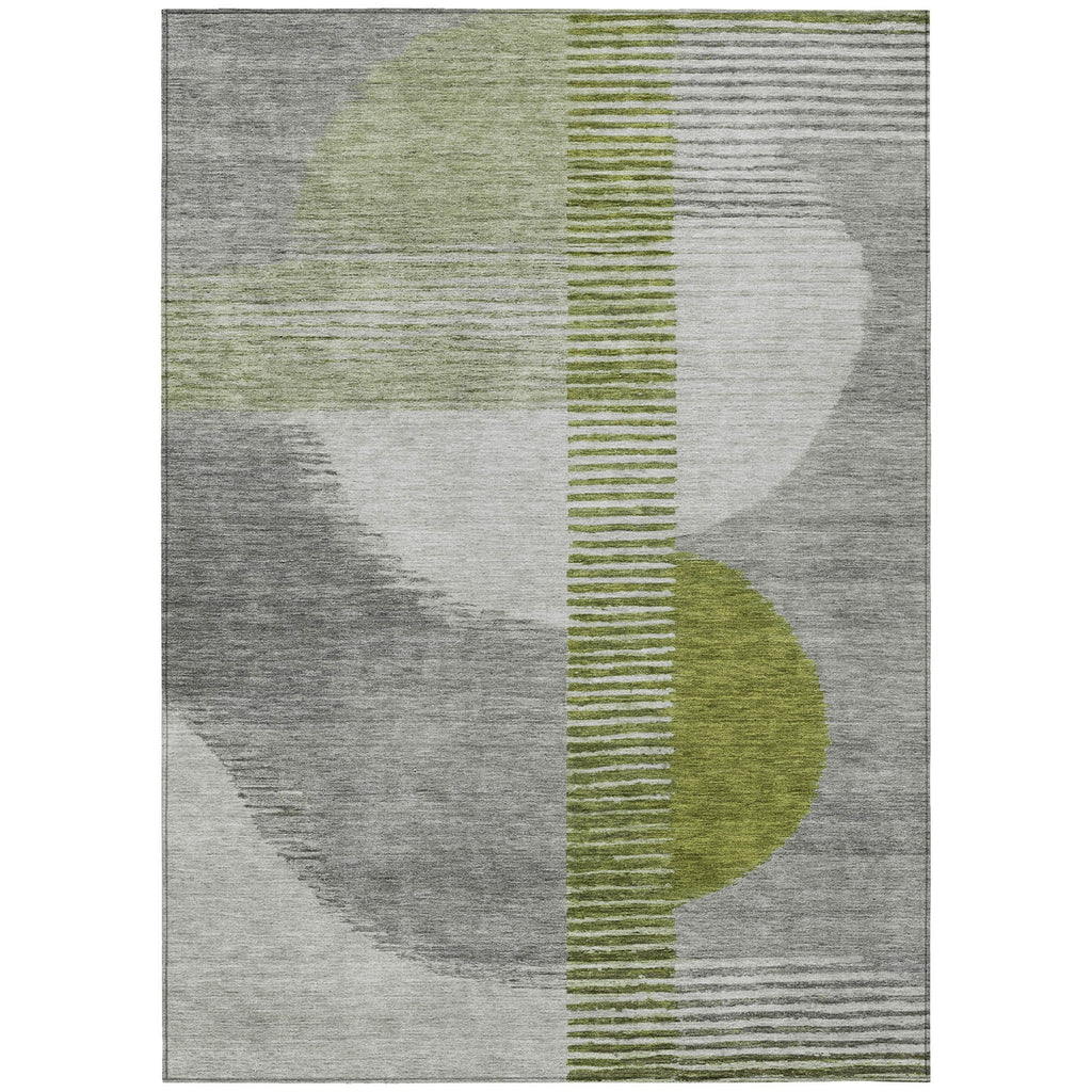 Piper Looms Chantille Geometric ACN2001 Olive Machine Washable Area Rug main image