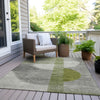 Piper Looms Chantille Geometric ACN2001 Olive Machine Washable Area Rug Outdoor Lifestyle Image Feature
