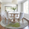 Piper Looms Chantille Geometric ACN2001 Olive Machine Washable Area Rug Round Lifestyle Image Feature