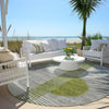 Piper Looms Chantille Geometric ACN2001 Olive Machine Washable Area Rug Round Outdoor Lifestyle Image Feature