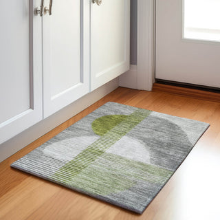 Piper Looms Chantille Geometric ACN2001 Olive Machine Washable Area Rug Scatter Lifestyle Image Feature
