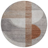 Piper Looms Chantille Geometric ACN2001 Taupe Machine Washable Area Rug Round Main Image
