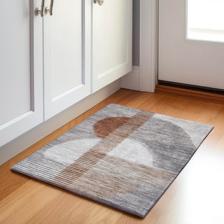 Piper Looms Chantille Geometric ACN2001 Taupe Machine Washable Area Rug Scatter Lifestyle Image Feature