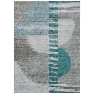 Piper Looms Chantille Geometric ACN2001 Teal Machine Washable Area Rug main image