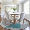 Piper Looms Chantille Geometric ACN2001 Teal Machine Washable Area Rug Round Lifestyle Image Feature