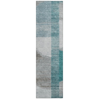 Piper Looms Chantille Geometric ACN2001 Teal Machine Washable Area Rug Runner Main Image