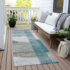 Piper Looms Chantille Geometric ACN2001 Teal Machine Washable Area Rug Runner Outdoor Lifestyle Image Feature