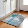 Piper Looms Chantille Geometric ACN2001 Teal Machine Washable Area Rug Scatter Lifestyle Image Feature