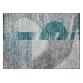 Piper Looms Chantille Geometric ACN2001 Teal Machine Washable Area Rug Scatter Main Image