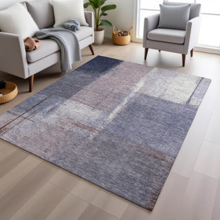 Piper Looms Chantille Abstract ACN2002 Lavender Machine Washable Area Rug Lifestyle Image Feature