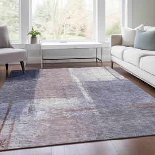 Piper Looms Chantille Abstract ACN2002 Lavender Machine Washable Area Rug Lifestyle Image Feature