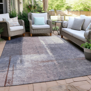 Piper Looms Chantille Abstract ACN2002 Lavender Machine Washable Area Rug Outdoor Lifestyle Image Feature