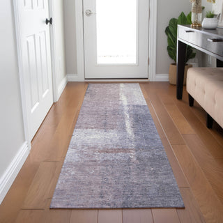 Piper Looms Chantille Abstract ACN2002 Lavender Machine Washable Area Rug Runner Lifestyle Image Feature