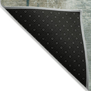Piper Looms Chantille Abstract ACN2002 Seafoam Machine Washable Area Rug Backing Image