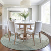 Piper Looms Chantille Abstract ACN2002 Seafoam Machine Washable Area Rug Round Lifestyle Image Feature