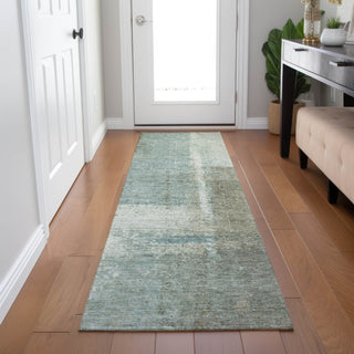 Piper Looms Chantille Abstract ACN2002 Seafoam Machine Washable Area Rug Runner Lifestyle Image Feature