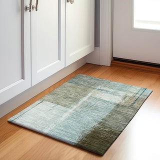 Piper Looms Chantille Abstract ACN2002 Seafoam Machine Washable Area Rug Scatter Lifestyle Image Feature