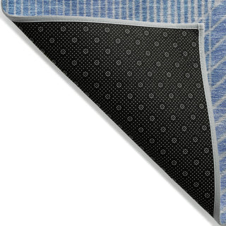 Piper Looms Chantille Geometric ACN2003 Blue Machine Washable Area Rug Backing Image