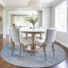 Piper Looms Chantille Geometric ACN2003 Blue Machine Washable Area Rug Round Lifestyle Image Feature