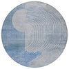 Piper Looms Chantille Geometric ACN2003 Blue Machine Washable Area Rug Round Main Image